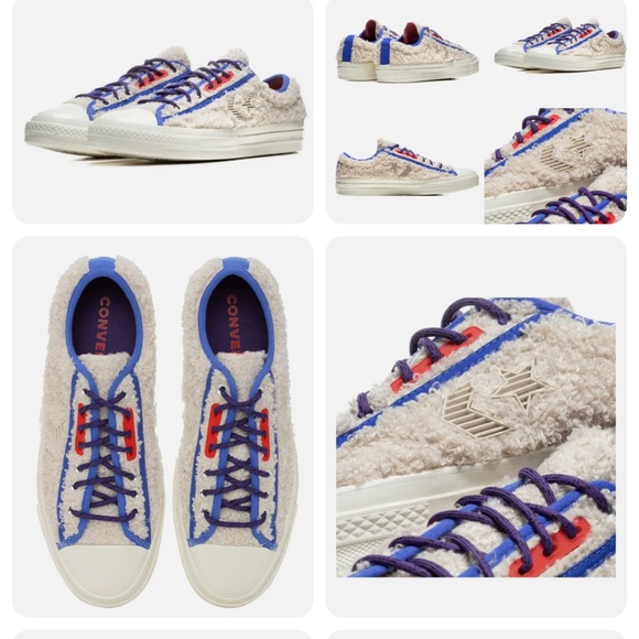 Excellent Condition CONVERSE X RETRO SHERPA STAR PLAYER OX WHITE SWAN/EGRET - Picture 2 of 12